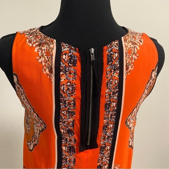 Maeve Dress Women’s Size 0 Orange Canna 100% Silk Shift Dress - Picture 3 of 13